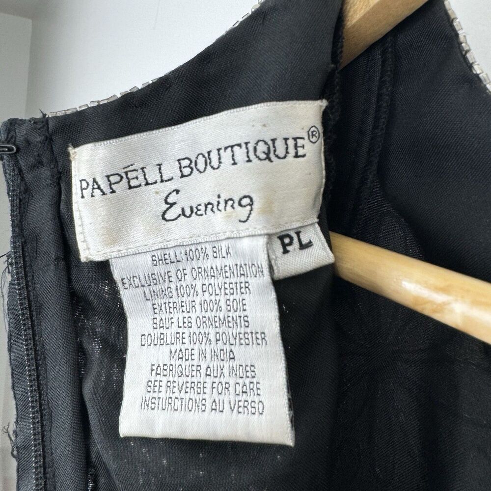 Vintage Papell Boutique Evening Blouse PL Black‎ Mother of the Bride Beaded Glam - Picture 8 of 14
